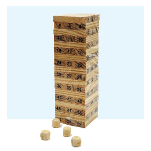 Wooden Number Tower Game – Stacking and Balancing Challenge Toy