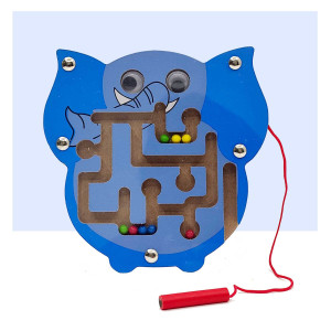 Channapatna Wooden Elephant Maze Toy – Handcrafted Magnetic Puzzle