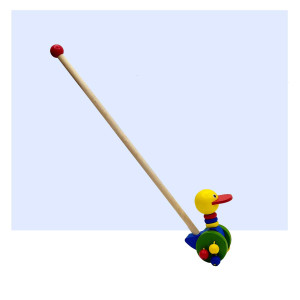 Channapatna Wooden Push Duck Toy – Colorful Handcrafted Pull-Along for Kids