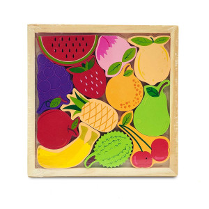 Channapatna Wooden Fruit Puzzle Board – Handcrafted Educational Toy