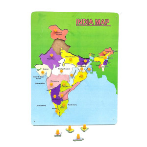 Channapatna Wooden India Map Puzzle – Educational Toy