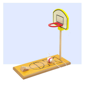 Channapatna Wooden Basketball Shooting Game – Mini Hoop Toy