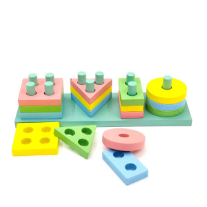 Channapatna Wooden Geometric Shape Sorter – Montessori Learning Toy