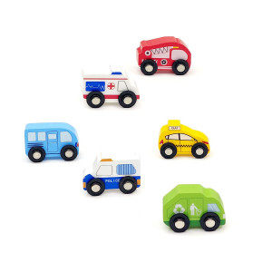 Channapatna Wooden Vehicle Set – 6 Mini Cars & Trucks