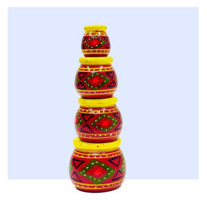 Channapatna Wooden Matka Stacking Toy – Hand-painted Pots