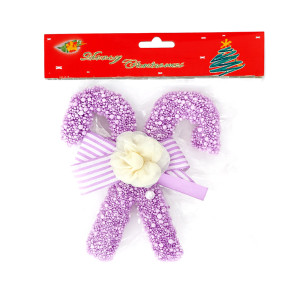 Purple Foam Candy Cane Bow