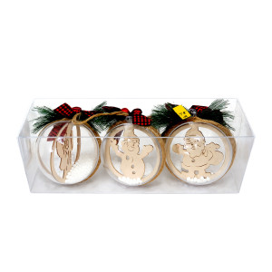 Woodland Scene Clear Bauble Set