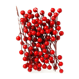 Glossy Red Holly Berry Picks