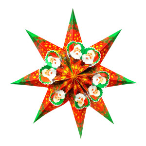 Santa Face Paper Star Lantern