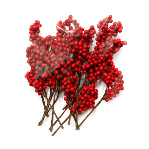 Red Artificial Berry Stems
