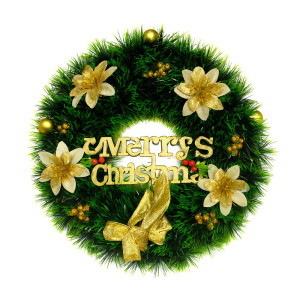 Golden Merry Christmas Wreath