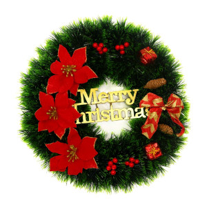 Classic Red Poinsettia Gift Wreath