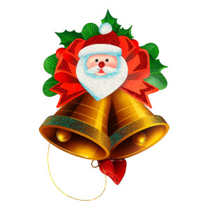 Golden Bells Santa Face
