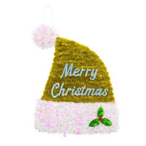 Golden Tinsel Sequin Santa Hat
