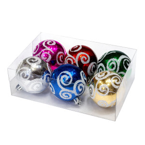 Glitter Swirl Multi-Color Baubles