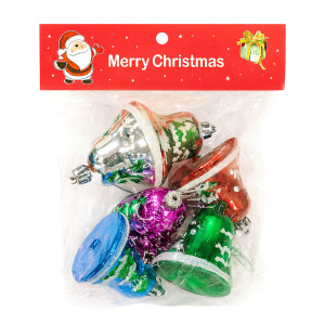 Assorted Glitter Christmas Bell Ornaments