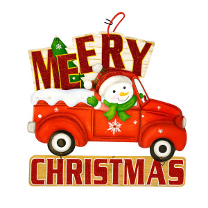Snowman Truck Merry Christmas