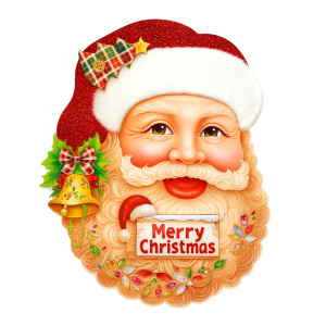 Glitter Santa Face Sign