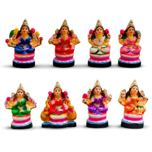 Ashtalakshmi Clay Idols Set (8 Pieces)