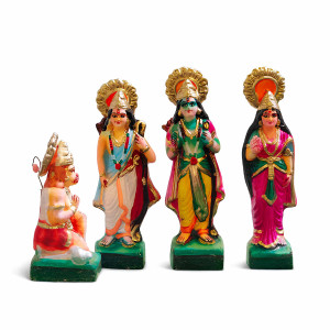 Ram Parivar Clay Idol Set (Rama, Sita, Lakshmana & Hanuman)