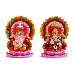 Lord Ganesha & Goddess Lakshmi Decorative Idol Set