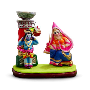 Krishna with Yashoda Butter Pot Idol