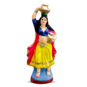 Hand-painted Village Woman with Pots – Golu Doll