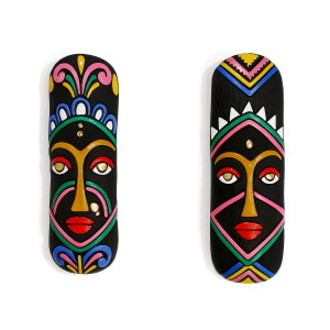 Colorful Tribal Wall Masks (Set of 2)