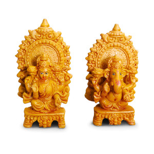 Handcrafted Lakshmi and Ganesha Idol Set