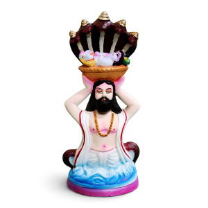 Handcrafted Clay Vasudeva Idol with Baby Krishna