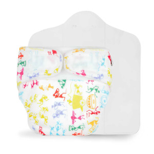White Warli Newborn UNO Cloth Diaper