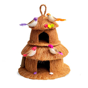 Coconut Coir Multi-Level Decorative Bird House
