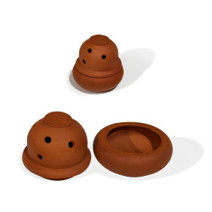 Clay Dome Diya with Round Cutwork with Cover