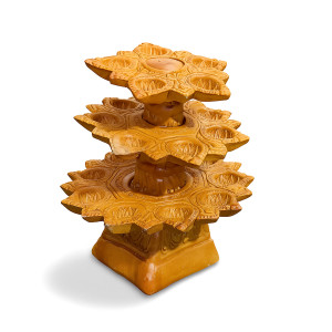 Handcrafted 3-Tier Terracotta Diya Stand – Traditional Multi-Layer Clay Lamp Holder