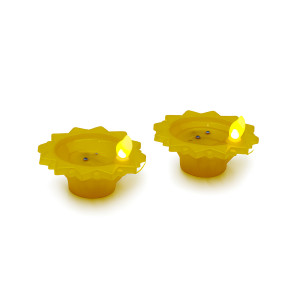 Floating Water Sensor Diyas – Yellow Lotus Design (Set of 2)