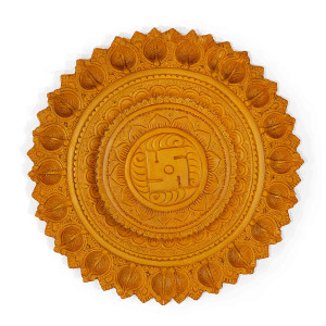 Handcrafted Clay Decorative 21 Diya Plate – Swastik Design