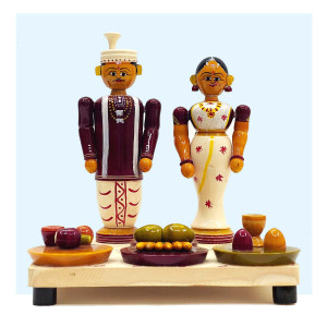 Etikoppaka Traditional Village Couple with Festive Setup