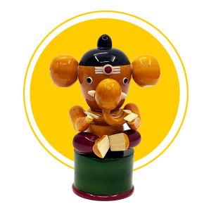 Etikoppaka Seated Lord Ganesha Wooden Toy – Writing Pose