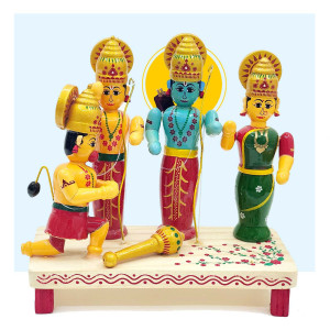 Etikoppaka Ram Parivar Wooden Toy Set – Ram, Sita, Lakshman & Hanuman