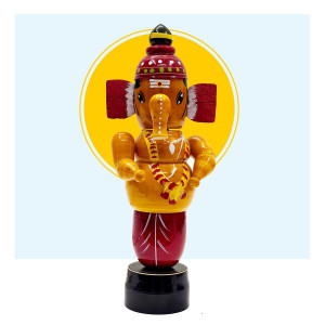 Etikoppaka Standing Ganesha Idol – Handcrafted Wooden Decorative Toy