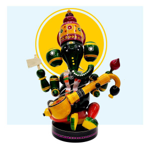 Etikoppaka Veena Ganesha – Handcrafted Wooden Toy Idol