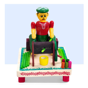 Etikoppaka Wooden Sugarcane Seller Toy