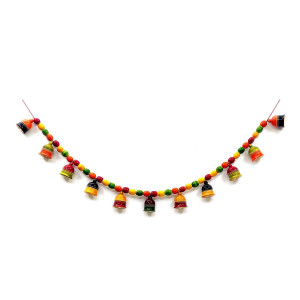 Etikoppaka Wooden Bell Garland – Handcrafted Decorative Toran