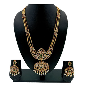 Gold Plated Temple Bridal Necklace Set