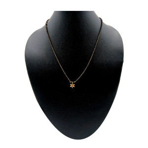 Simple Black Bead Mangalsutra with Floral Pendant – Lightweight Daily Wear