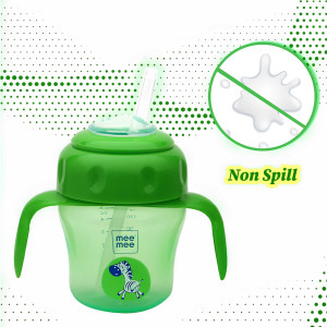 Mee Mee Non-Spill Straw Sipper Cup with Handles – Green