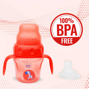 Mee Mee BPA-Free Hard Spout Sipper Cup with Handles – Red