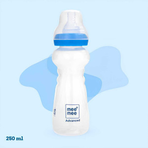 Mee Mee Advanced Feeding Bottle with Anti-Colic Nipple – 250ml (Blue)