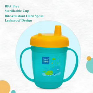 Mee Mee Hard Spout Training Sipper Cup – BPA Free, Leakproof (Teal & Yellow)
