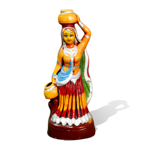 Village Lady with Pots Garden Décor Doll